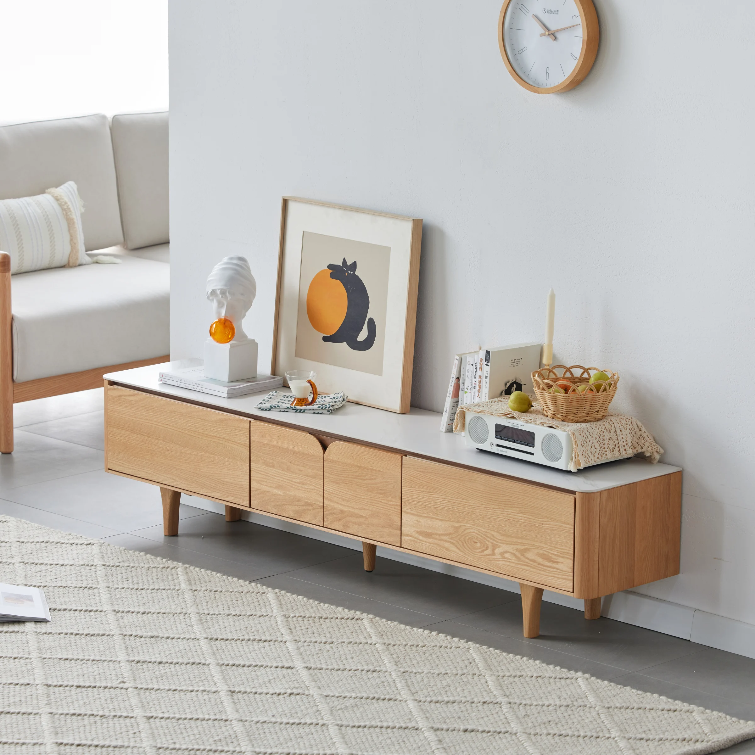 Solidwood Santa Rosa Entertainment Unit with Sintered Stone Top