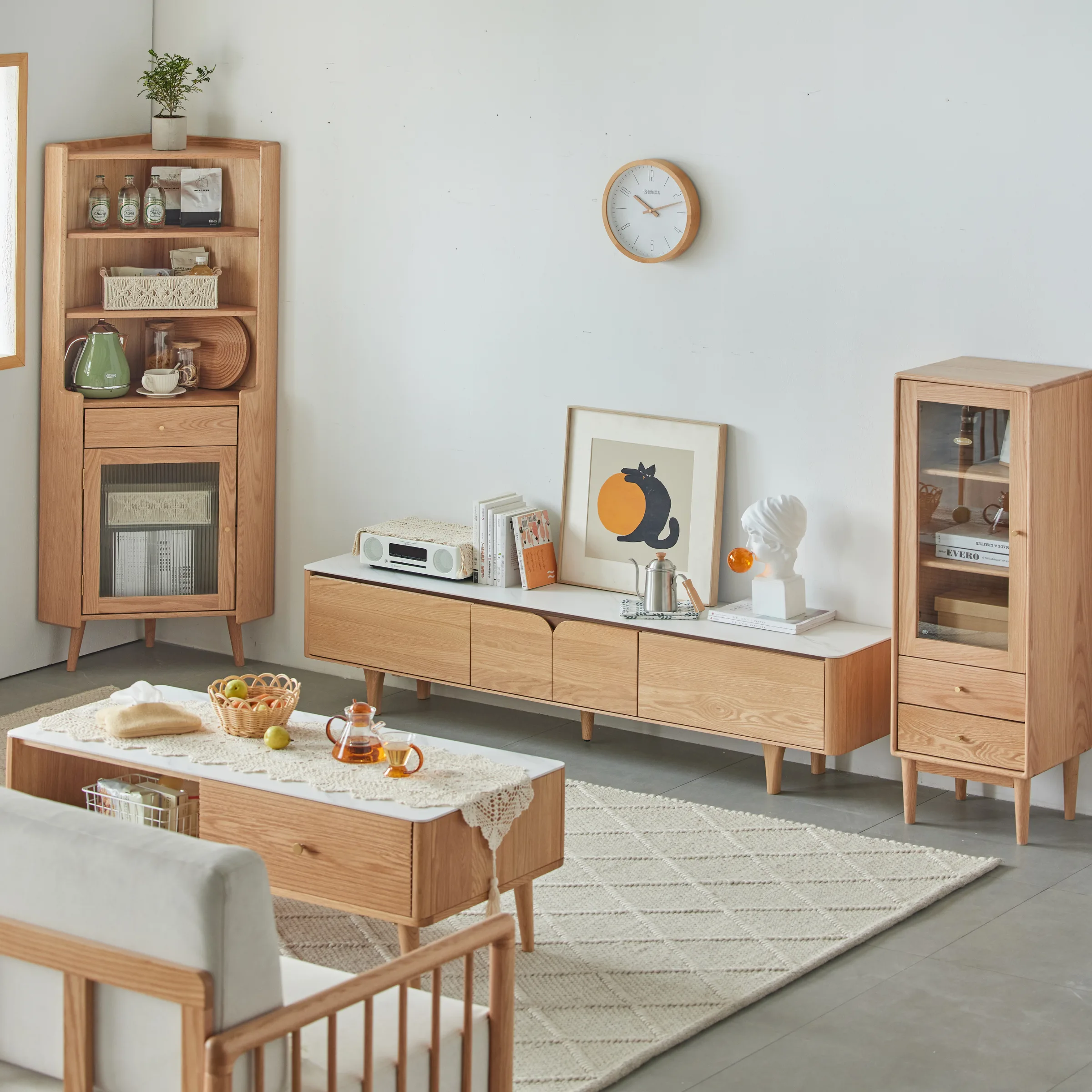 Solidwood Santa Rosa Entertainment Unit with Sintered Stone Top