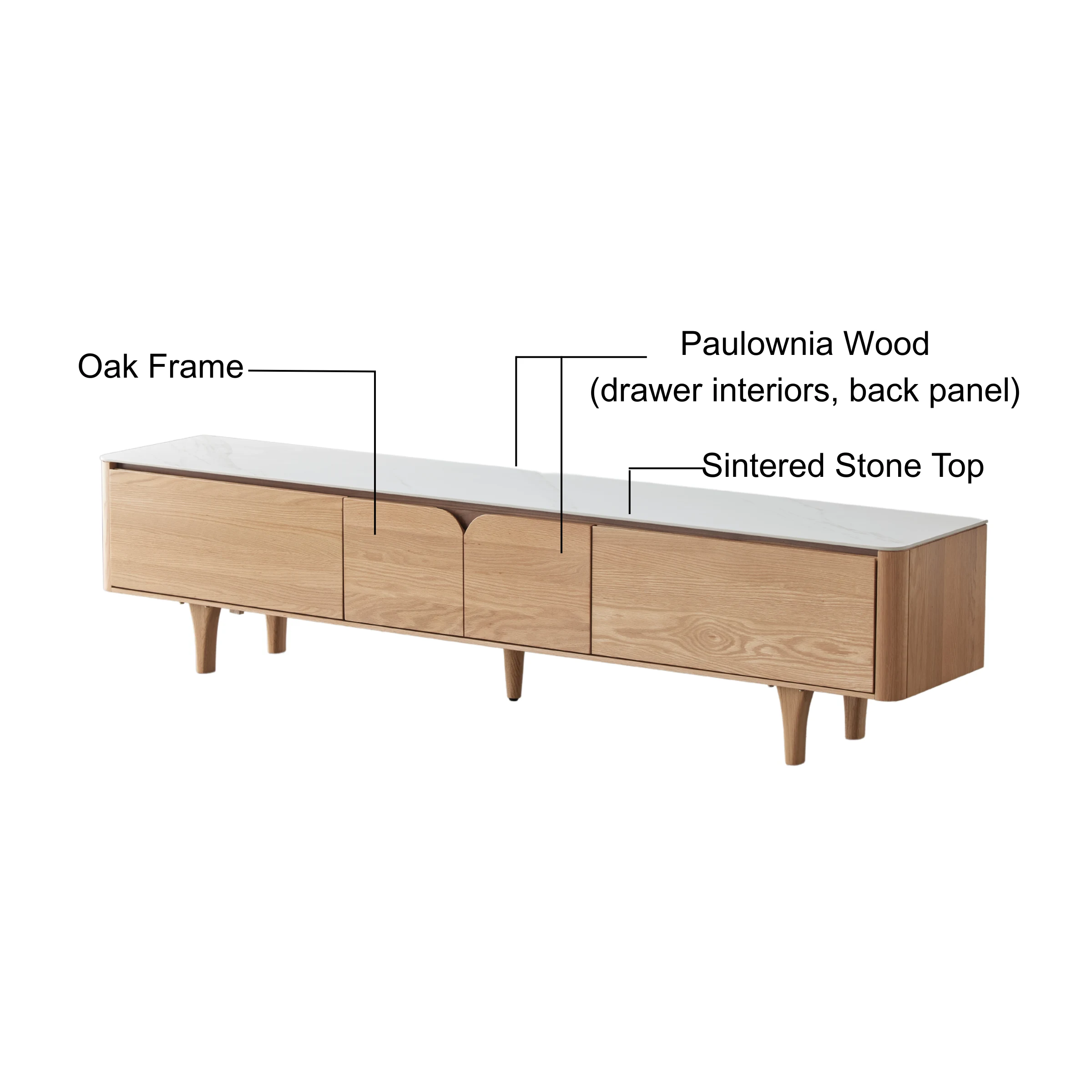 Solidwood Santa Rosa Entertainment Unit with Sintered Stone Top