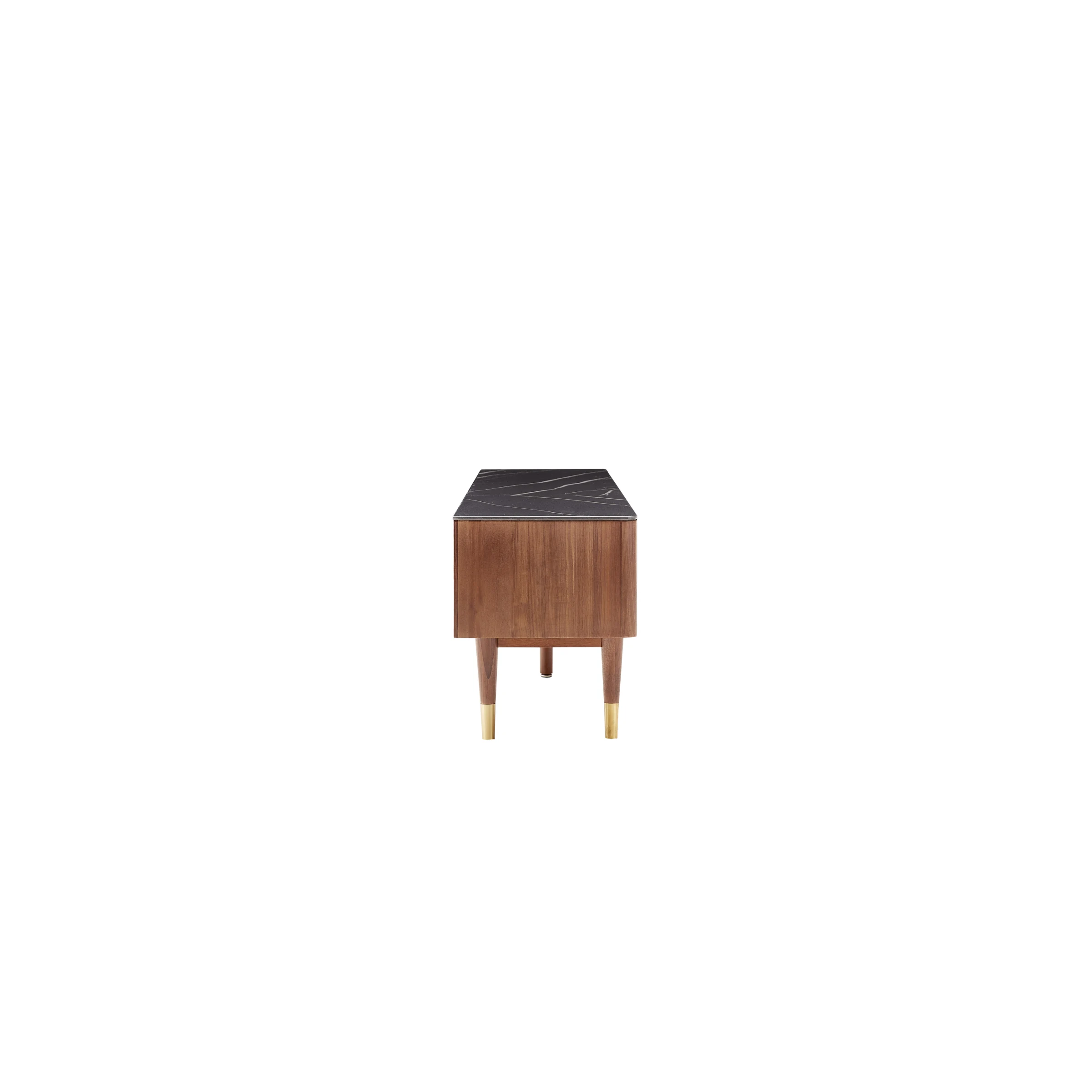 Solidwood Zephyr Walnut Entertainment Unit with Sintered Stone Top