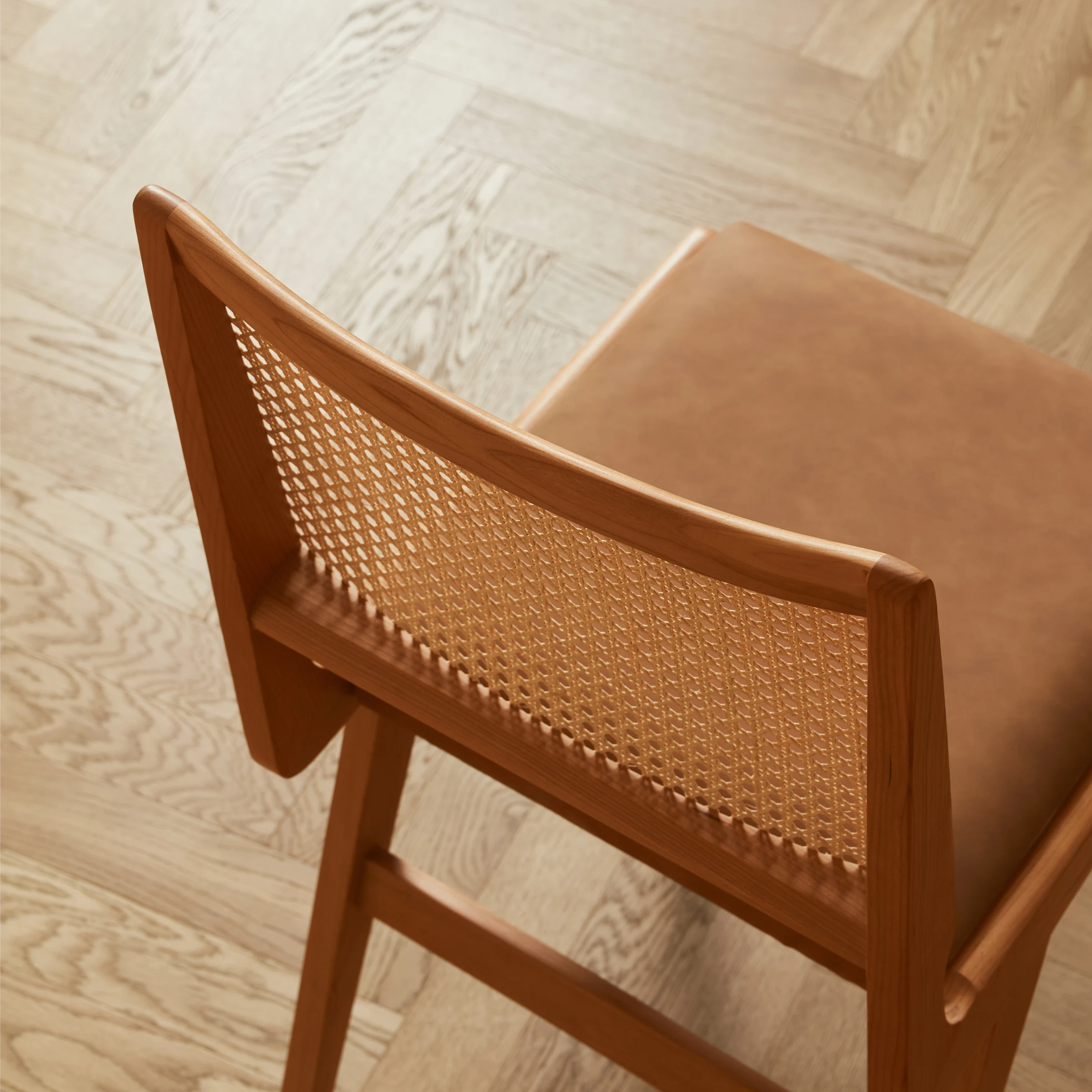 Solidwood Elvoraa Cherry Dining Table Set with 4 Chairs, 1.8m