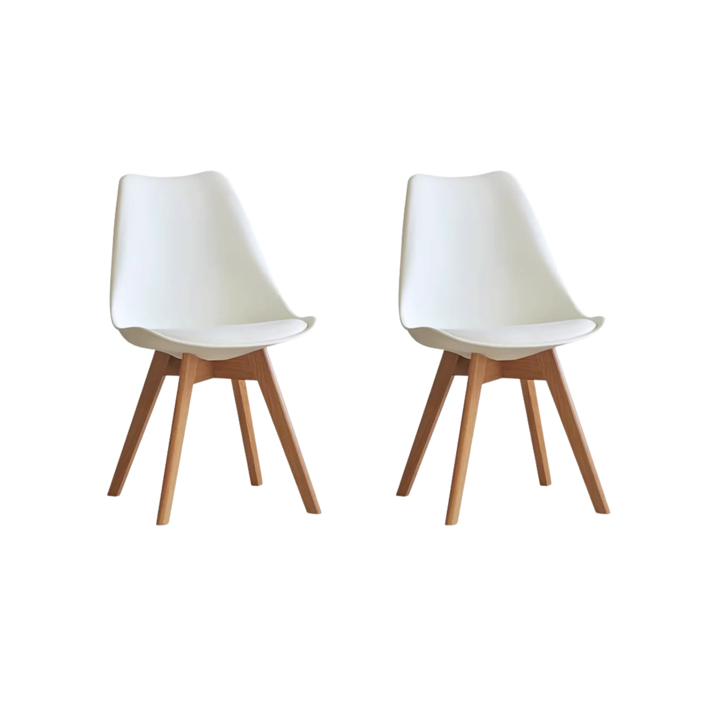 Solidwood Radiant Dining Chairs, Off-White, Set of 2