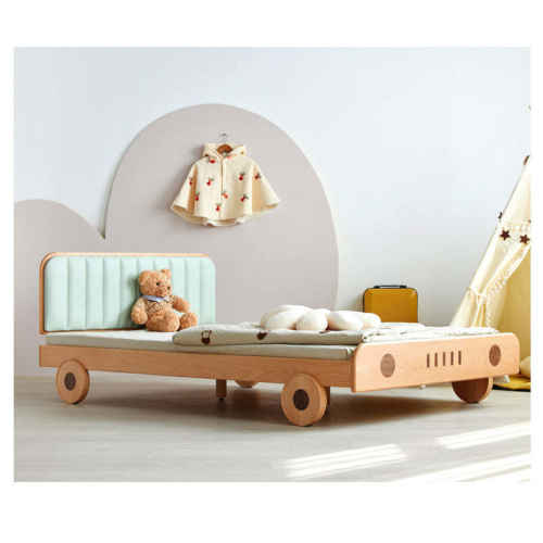 Solidwood Ayla Car Styling Bed Frame, 129x209CM, Beech