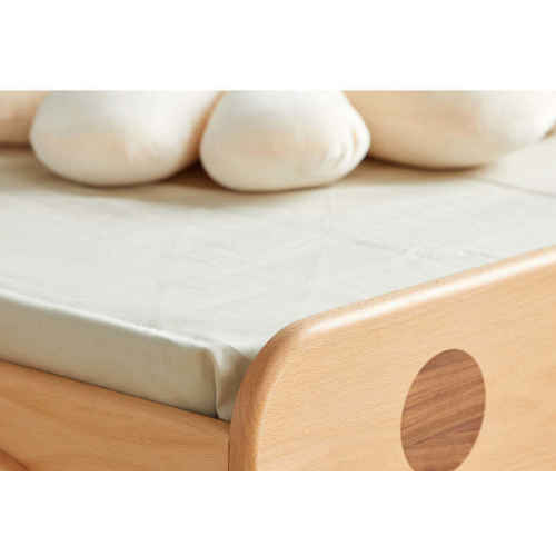 SolidWood Ayla Car Styling Small Queen Bed Frame, Beech