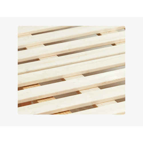 SolidWood Ayla Car Styling Small Queen Bed Frame, Beech