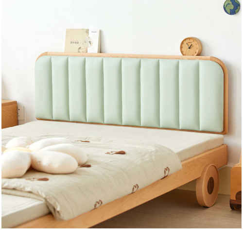 SolidWood Ayla Car Styling Small Queen Bed Frame, Beech