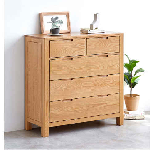 Solidwood Norway Chest of 5 drawers, 95x40CM, Oak