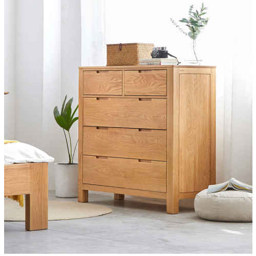 Solidwood Norway Chest of 5 drawers, 95x40CM, Oak