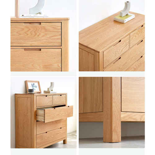 Solidwood Norway Chest of 5 drawers, 95x40CM, Oak