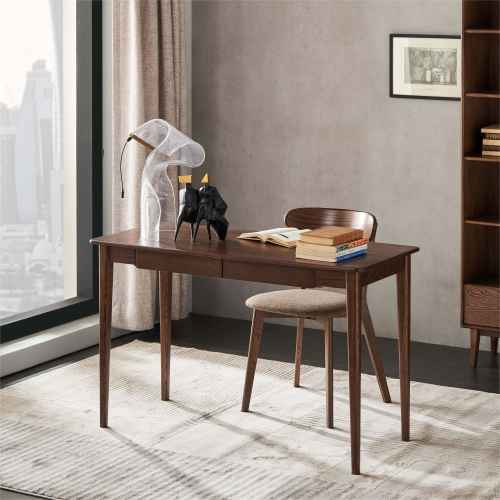 Solidwood Bailey Desk, Two Drawers, 120x53CM, Walnut