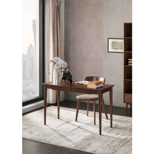 Solidwood Bailey Desk, Two Drawers, 120x53CM, Walnut