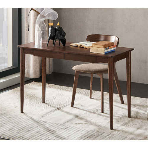 Solidwood Bailey Desk, Two Drawers, 120x53CM, Walnut