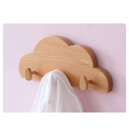 Solidwood Ayla Cloud Wall Hooks, 32x48CM, Beech