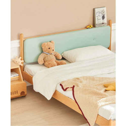 SolidWood Ayla Small Double Bed Frame, Light Teal