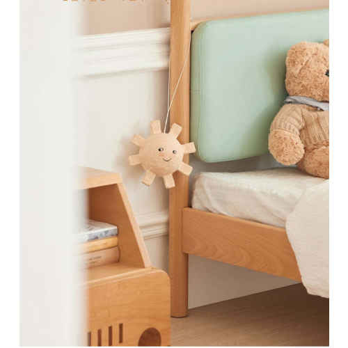 Solidwood Ayla Double Bed Frame, 128x210CM, Light Teal