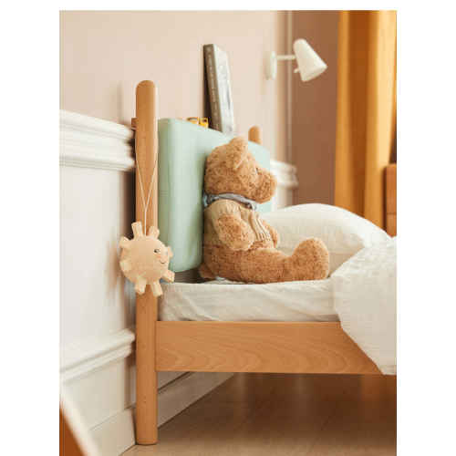 SolidWood Ayla Small Double Bed Frame, Light Teal