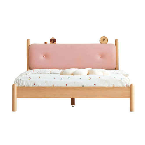 Solidwood Ayla Queen Bed Frame, 158x210CM, Pink