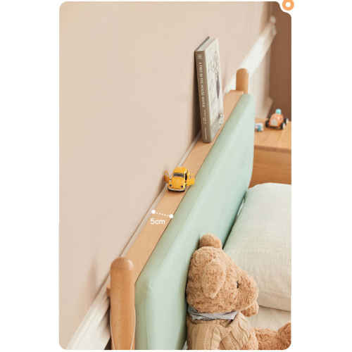 SolidWood Ayla Small Queen Bed Frame, Light Teal