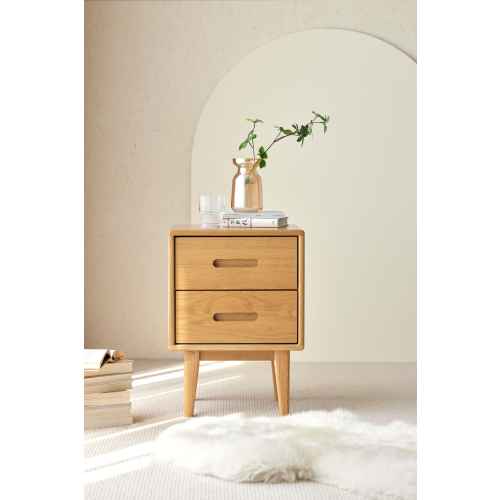 Solidwood Bailey Bedside Table, 36x32CM, Oak