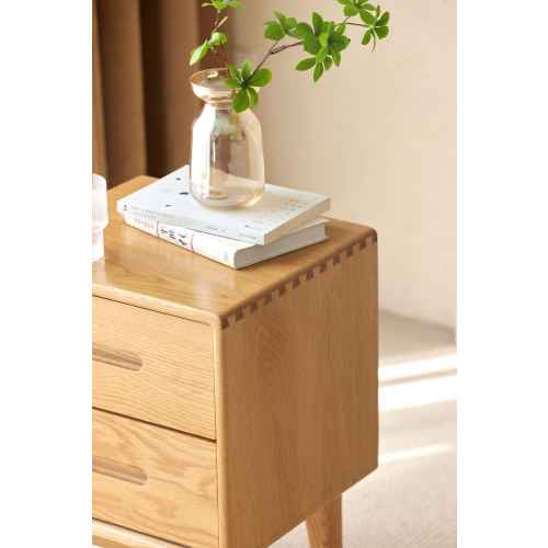 Solidwood Bailey Bedside Table, 36x32CM, Oak