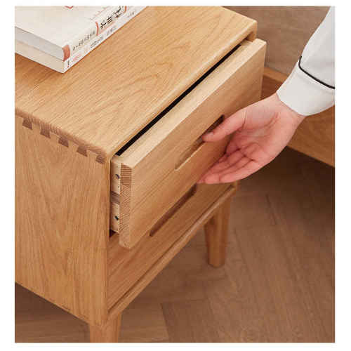 Solidwood Bailey Bedside Table, 36x32CM, Oak