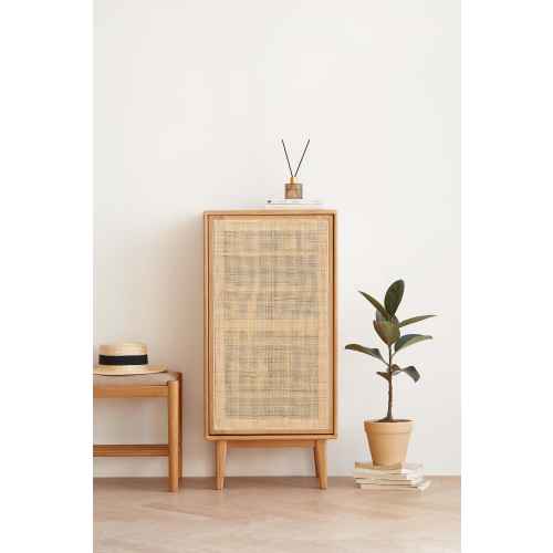 Solidwood Bailey Shoe Cabinet, 48x35CM, Oak