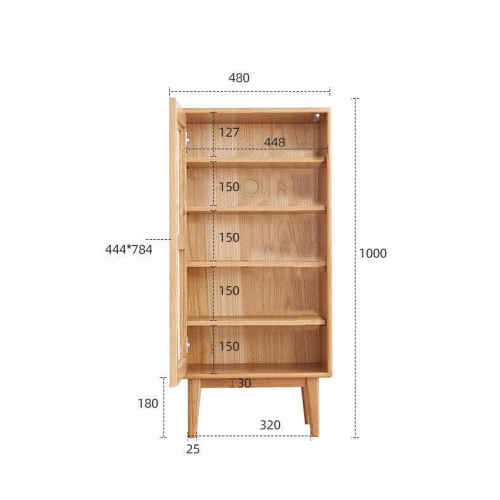 Solidwood Bailey Shoe Cabinet, 48x35CM, Oak