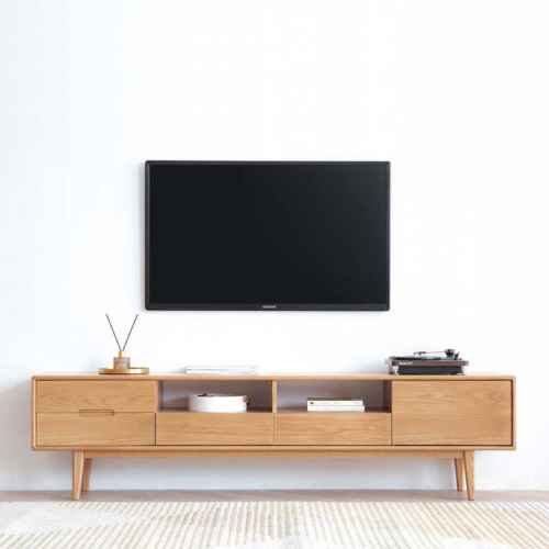 Solidwood Bailey TV Stand, 180x32x45CM, Oak