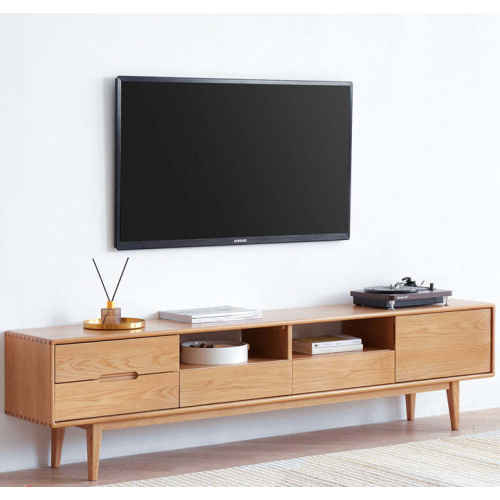 Solidwood Bailey TV Stand, 150x32x45CM, Oak