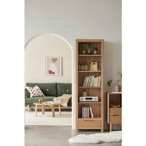 Solidwood Norway Bookcase, 55x32CM, Oak