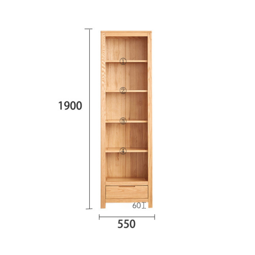 Solidwood Norway Bookcase, 55x32CM, Oak