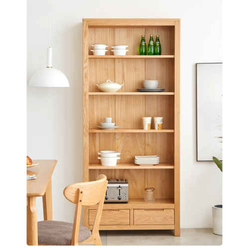 Solidwood Norway Bookcase, 85x32cm, Oak