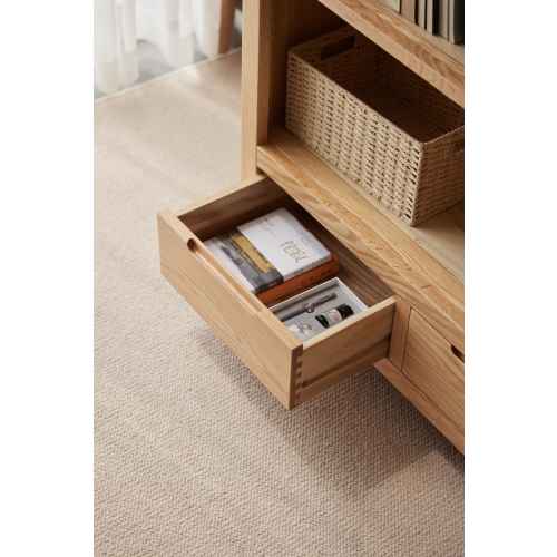 Solidwood Norway Bookcase, 85x32cm, Oak