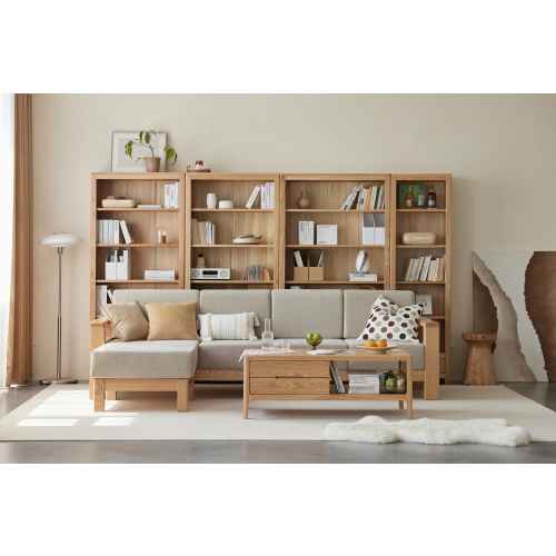 Solidwood Norway Bookcase, 100x32CM, Oak
