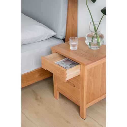 Solidwood Norway Three Drawer Bedside Table, 40x35CM, Oak