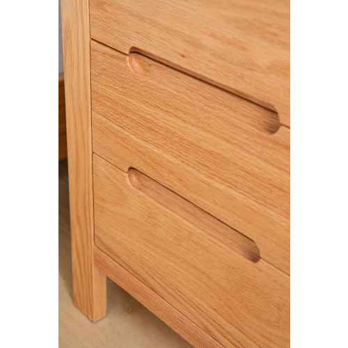 Solidwood Norway Three Drawer Bedside Table, 40x35CM, Oak