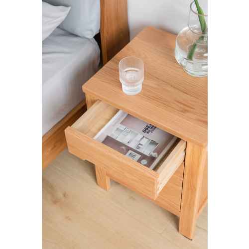 Solidwood Norway Three Drawer Bedside Table, 40x35CM, Oak