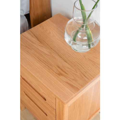 Solidwood Norway Three Drawer Bedside Table, 40x35CM, Oak