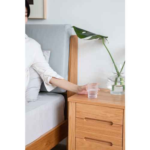 Solidwood Norway Three Drawer Bedside Table, 40x35CM, Oak