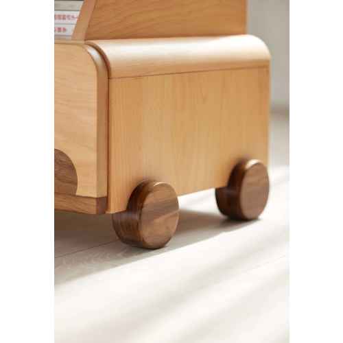 Solidwood Ayla Car Styling Bedside Table, 42x38CM, Beech