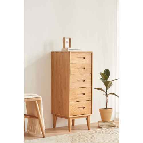 Solidwood Bailey Chest of 5 Drawers, 36x40CM, Oak