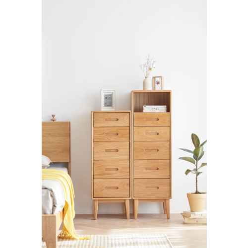 Solidwood Bailey Chest of 5 Drawers, 36x40CM, Oak