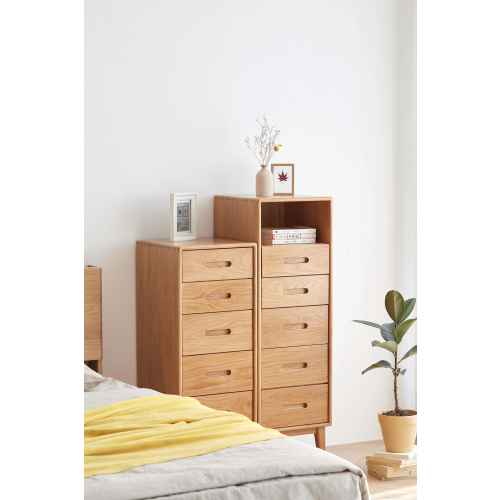 Solidwood Bailey Chest of 5 Drawers, 36x40CM, Oak