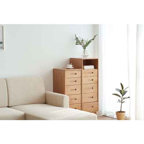 Solidwood Bailey Chest of 5 Drawers, 36x40CM, Oak