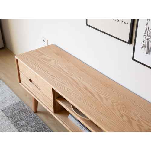 Solidwood Bailey TV Stand, 150x32x42CM, Oak