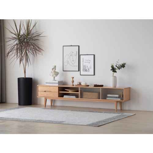 Solidwood Bailey TV Stand, 180x32x42CM, Oak