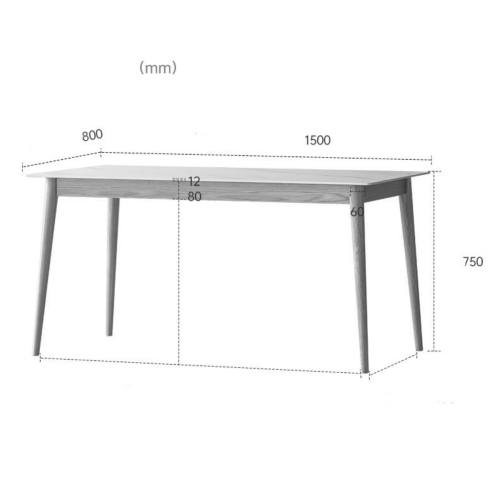 Solidwood Santa Rosa Table, 150x70CM, Oak