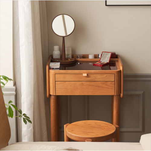 Solidwood Quartz Dressing Table, 52x42CM, Cherry Wood