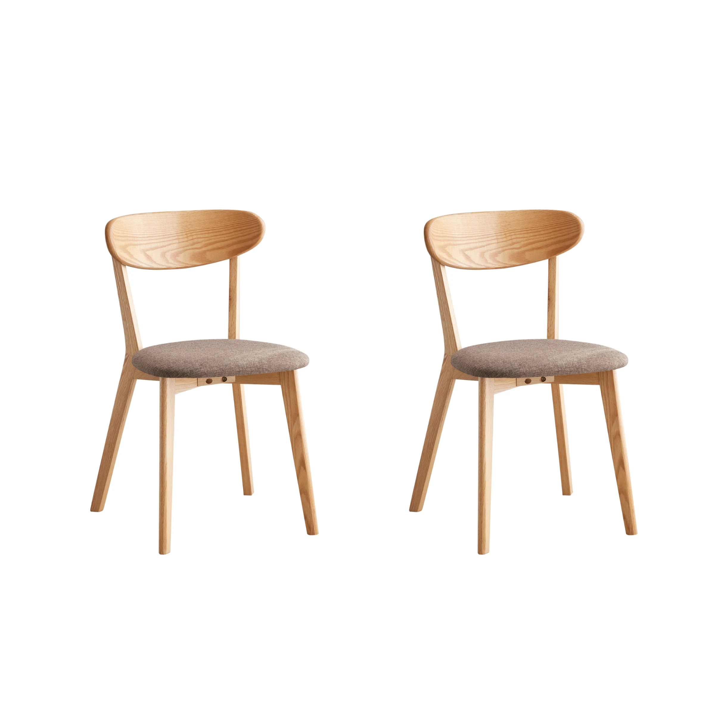 Solidwood Fuji Dining Chair, Oak, Set of 2