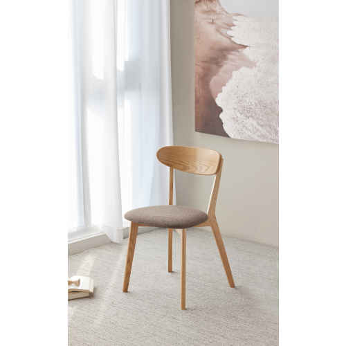 Solidwood Fuji Dining Chair Set of 2, 44x46CM, Oak